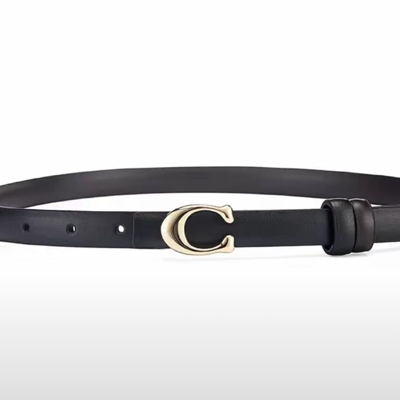 Big letter C classic buckle black belt - Picture 9 of 16